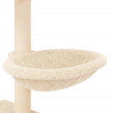 Arbre à chat avec griffoirs en sisal crème 117 cm