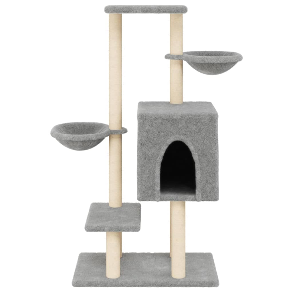 Arbre à chat avec griffoirs en sisal gris clair 117 cm