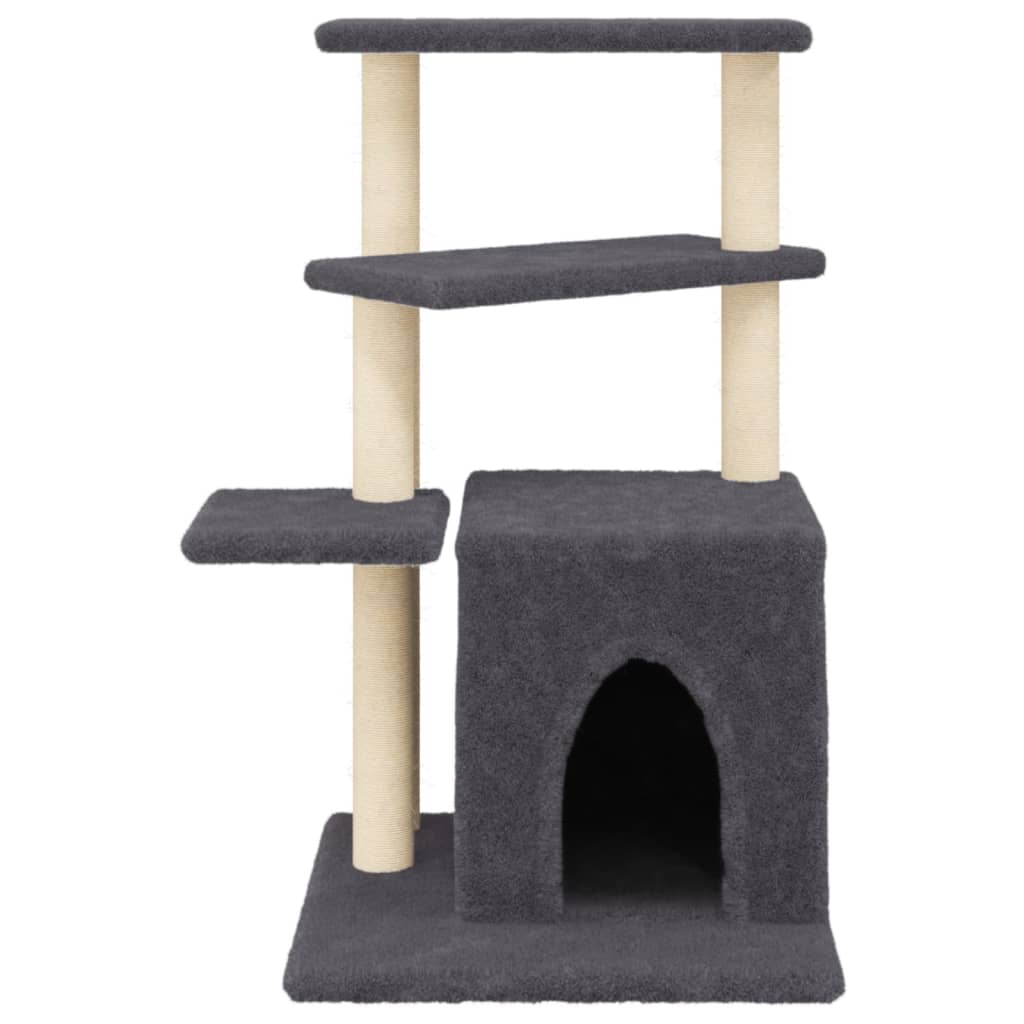 Arbre à chat avec griffoirs en sisal gris foncé 83,5 cm