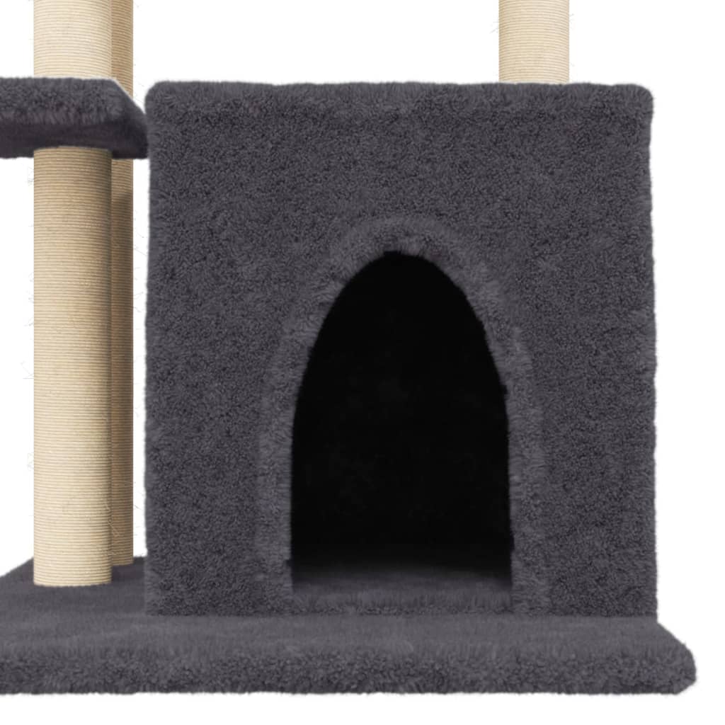 Arbre à chat avec griffoirs en sisal gris foncé 83,5 cm