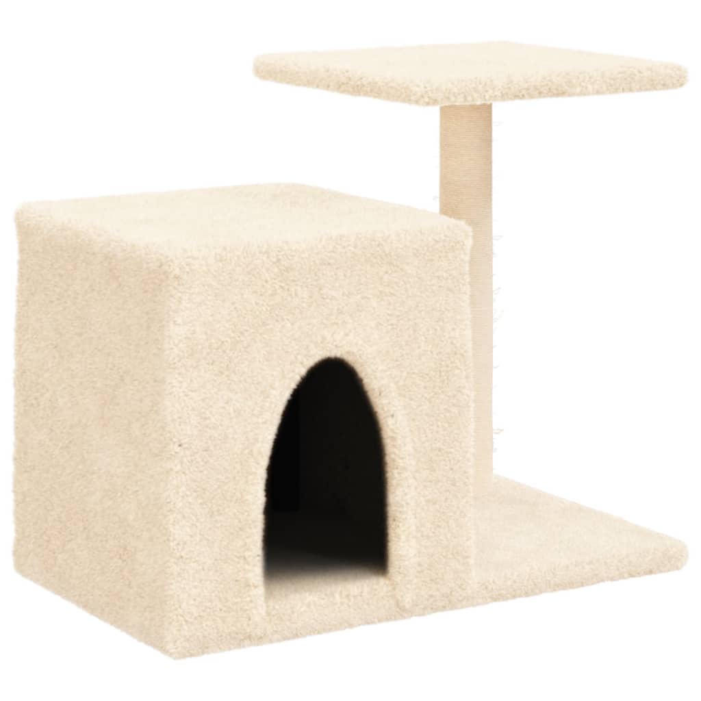 Arbre à chat avec griffoirs en sisal crème 50,5 cm