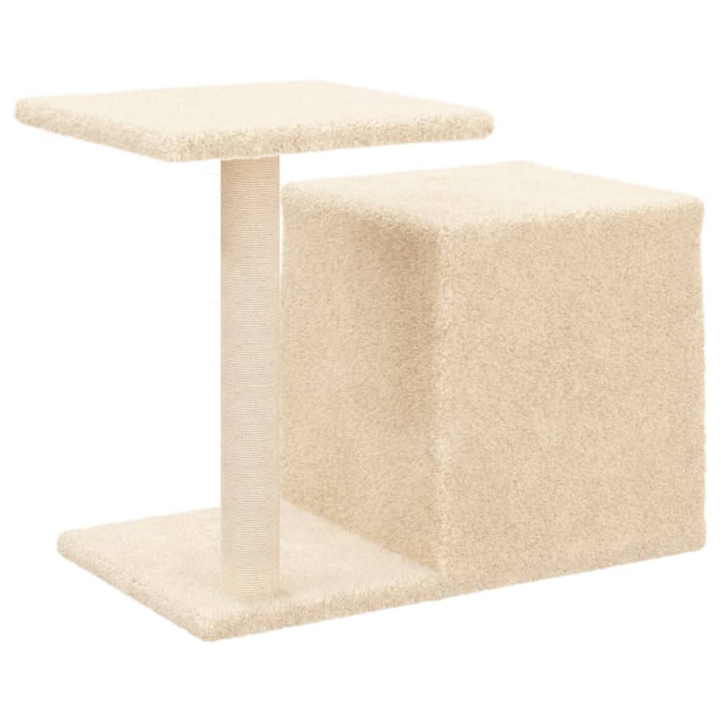 Arbre à chat avec griffoirs en sisal crème 50,5 cm