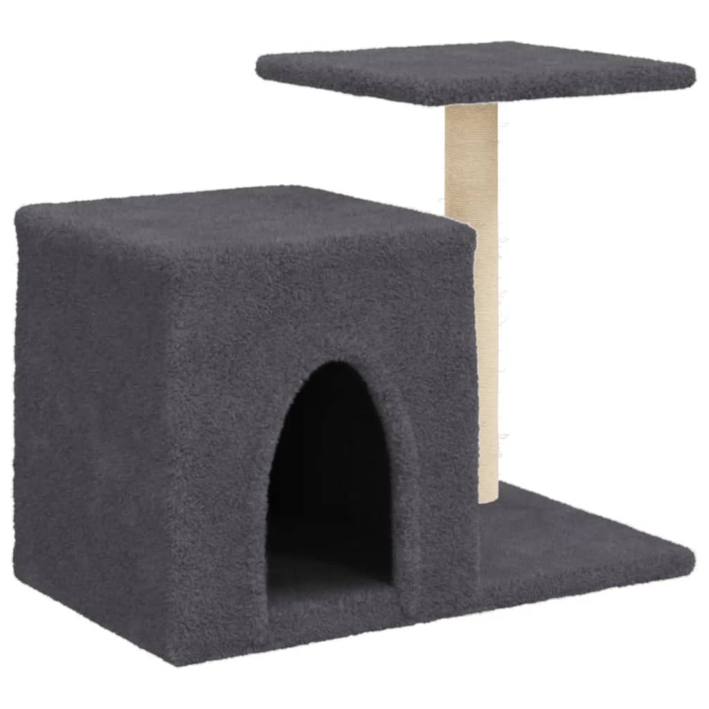 Arbre à chat avec griffoirs en sisal gris foncé 50,5 cm