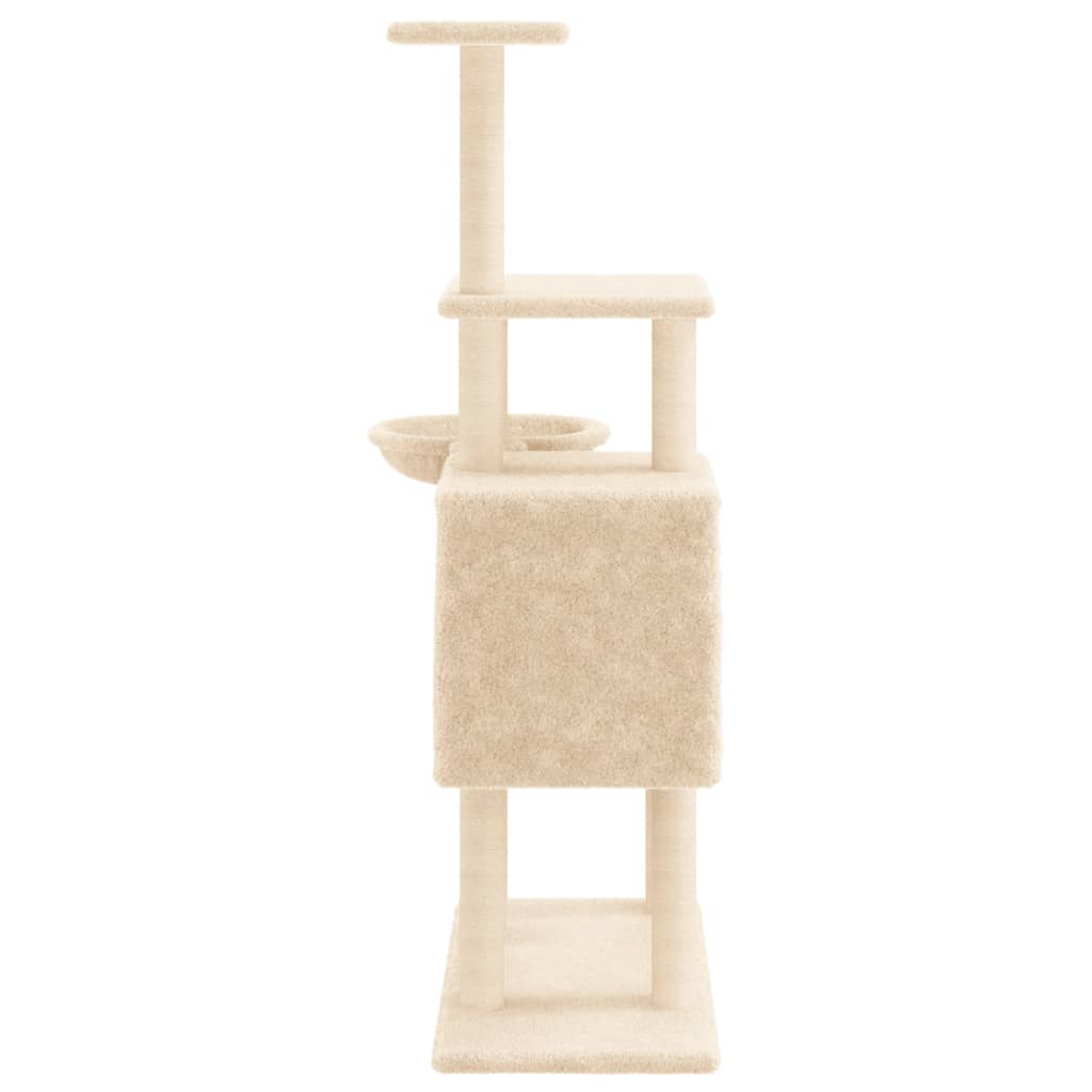 Arbre à chat avec griffoirs en sisal Crème 131 cm