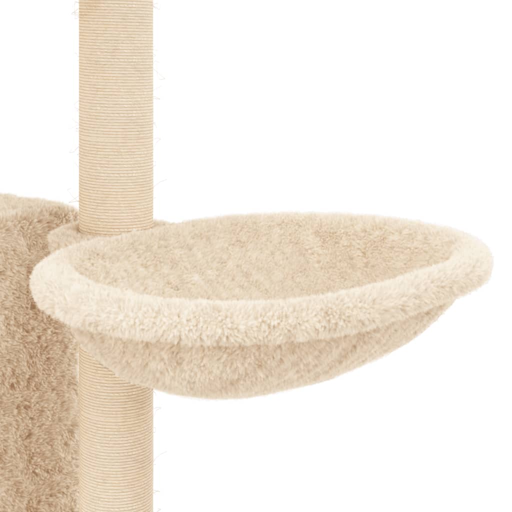 Arbre à chat avec griffoirs en sisal Crème 131 cm