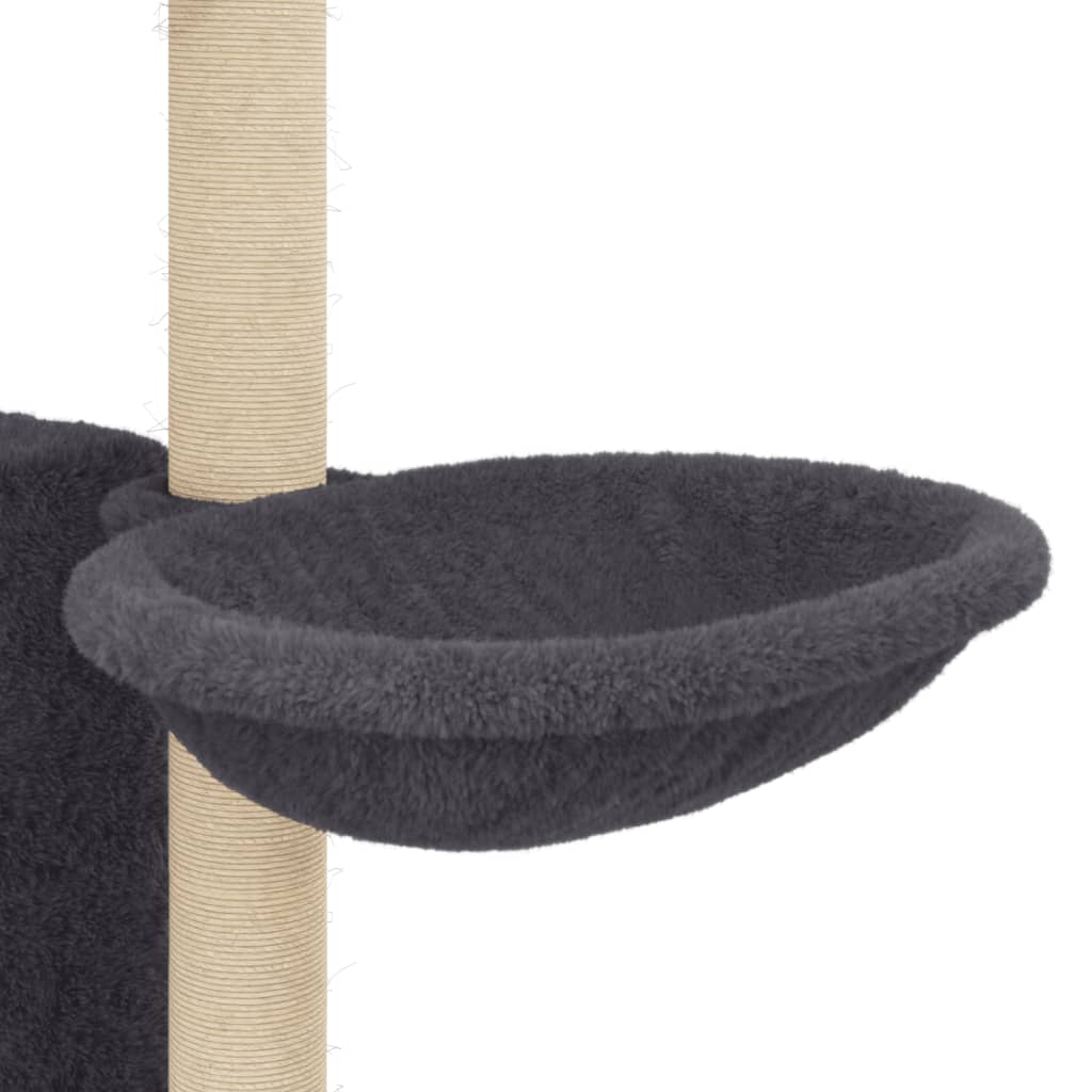 Arbre à chat avec griffoirs en sisal Gris foncé 131 cm