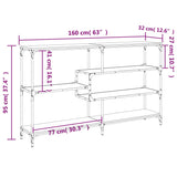 Console table sonoma gray 160x32x95 cm engineered wood