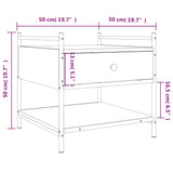 Sonoma grauer Couchtisch 50x50x50 cm, Holzwerkstoff