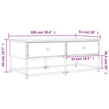 Smoked oak coffee table 100x51x40 cm engineered wood