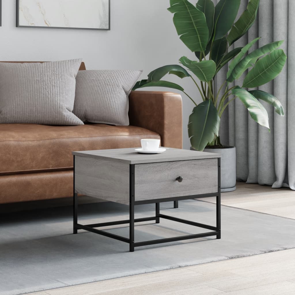 Sonoma coffee table gray 51x51x40 cm engineered wood