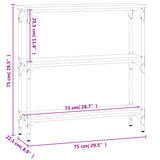 Schwarzer Konsolentisch 75x22,5x75 cm, Holzwerkstoff