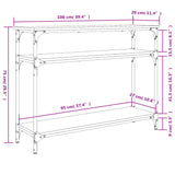 Table console chêne sonoma 100x29x75 cm bois d'ingénierie