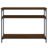 Console table brown oak 100x29x75 cm engineered wood