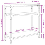 Schwarzer Konsolentisch 75x29x75 cm, Holzwerkstoff