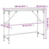 Table console chêne sonoma 100x32x75 cm bois d'ingénierie