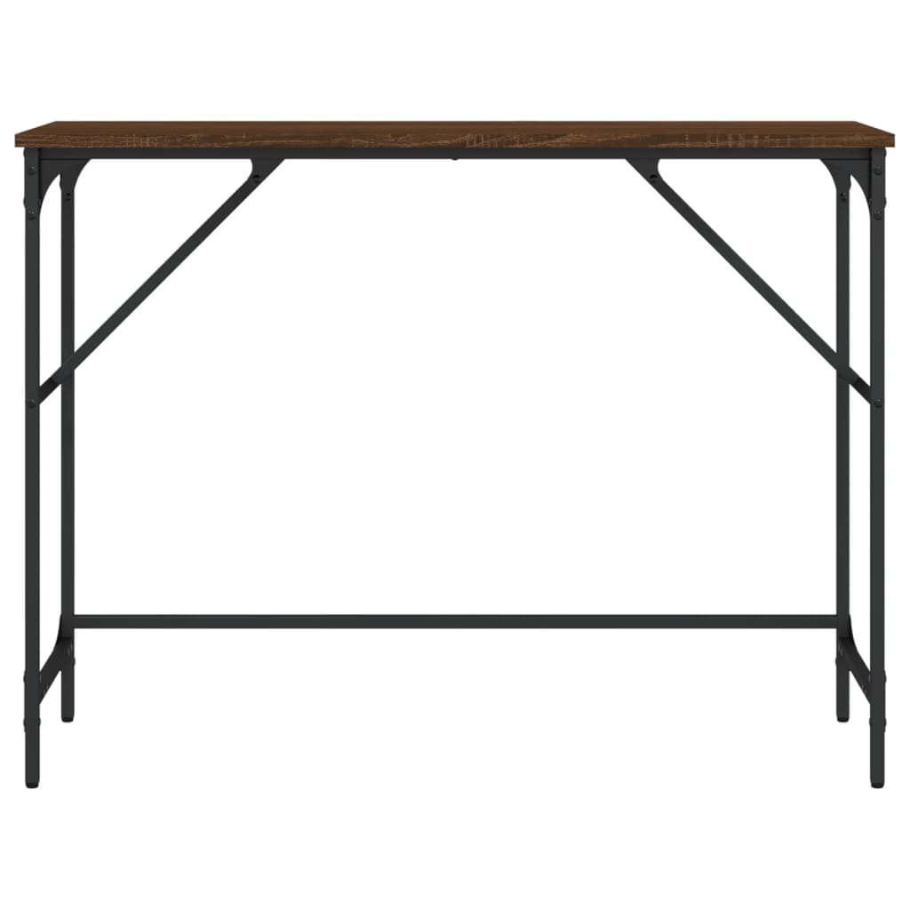 Table console chêne marron 100x32x75 cm bois d'ingénierie