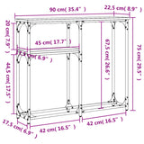 Black console table 90x22.5x75 cm engineered wood