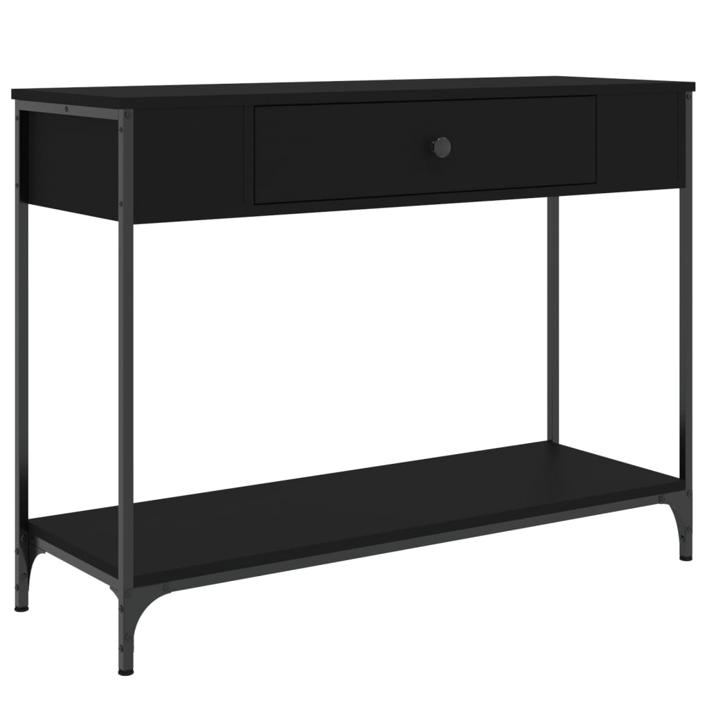 Table console noir 100x34,5x75 cm bois d'ingénierie