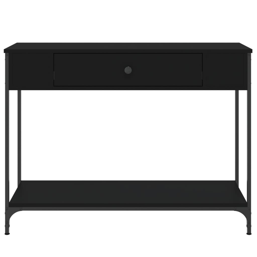 Table console noir 100x34,5x75 cm bois d'ingénierie