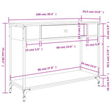 Table console noir 100x34,5x75 cm bois d'ingénierie