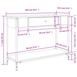 Table console chêne sonoma 100x34,5x75 cm bois d'ingénierie