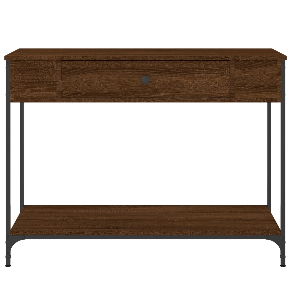 Table console chêne marron 100x34,5x75 cm bois d'ingénierie