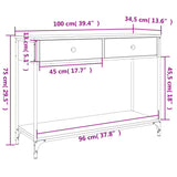 Table console chêne sonoma 100x34,5x75 cm bois d'ingénierie