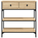 Console table sonoma oak 72.5x25x75 cm engineered wood