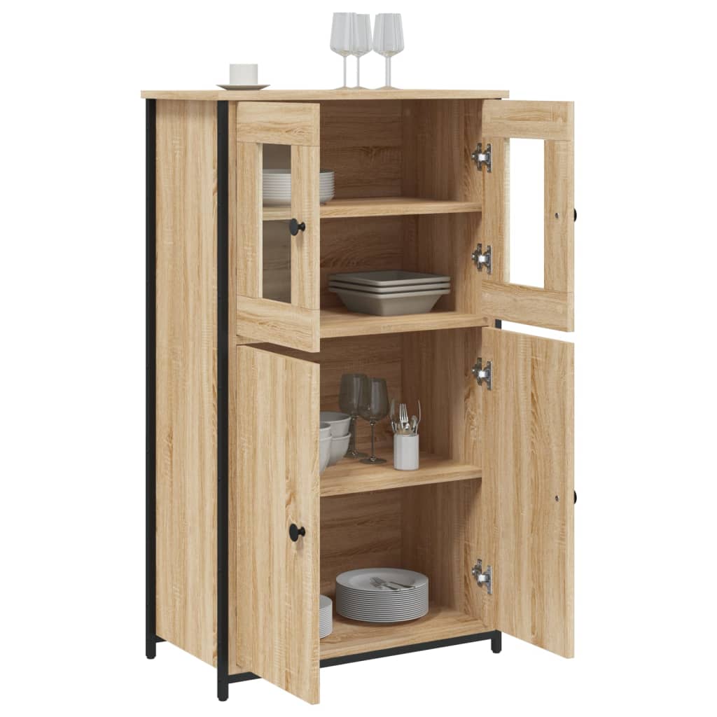 Buffet haut chêne sonoma 62x32x106,5 cm bois d'ingénierie