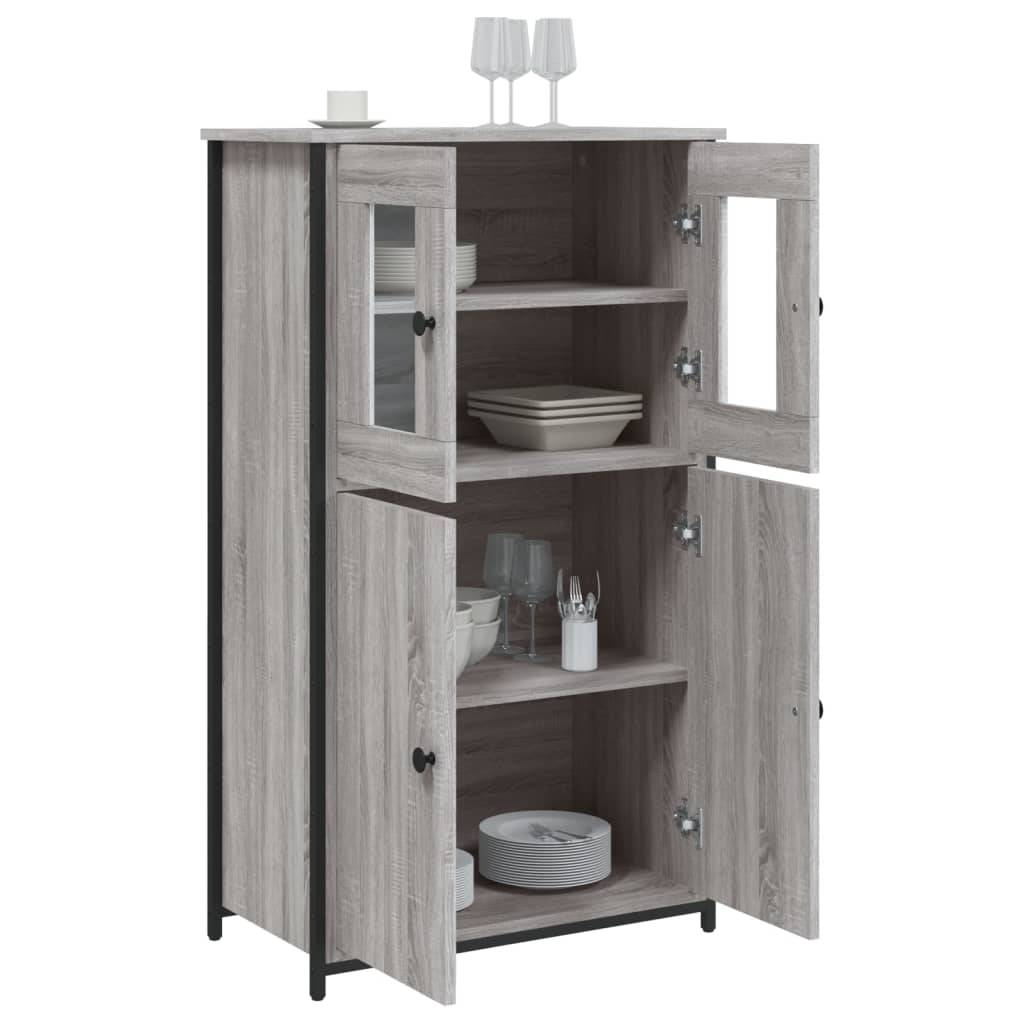 Buffet haut sonoma gris 62x32x106,5 cm bois d'ingénierie