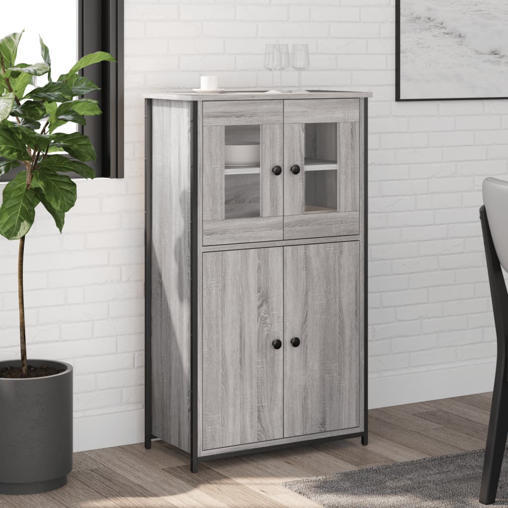 Buffet haut sonoma gris 62x32x106,5 cm bois d'ingénierie