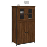 Buffet haut chêne marron 62x32x106,5 cm bois d'ingénierie