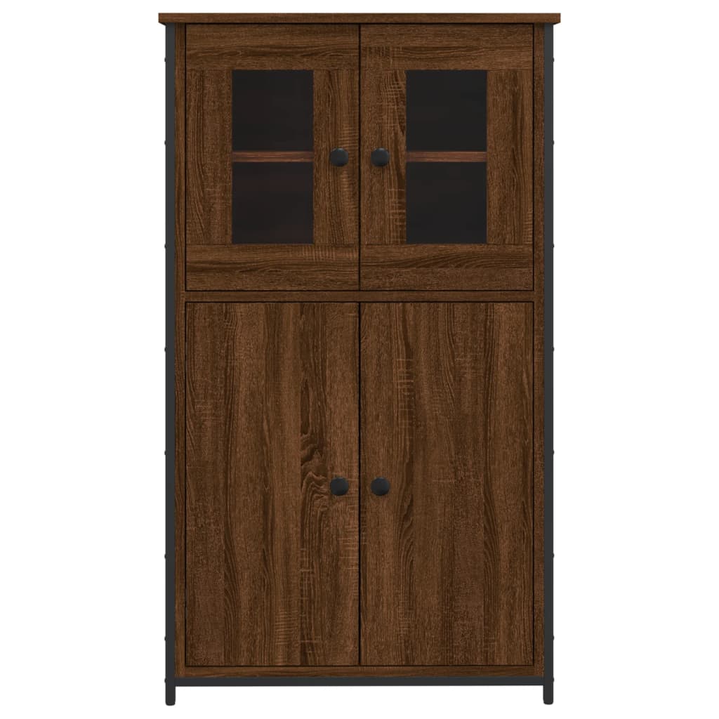 Buffet haut chêne marron 62x32x106,5 cm bois d'ingénierie