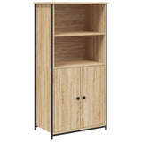 High sideboard sonoma oak 62x36x121.5 cm engineered wood