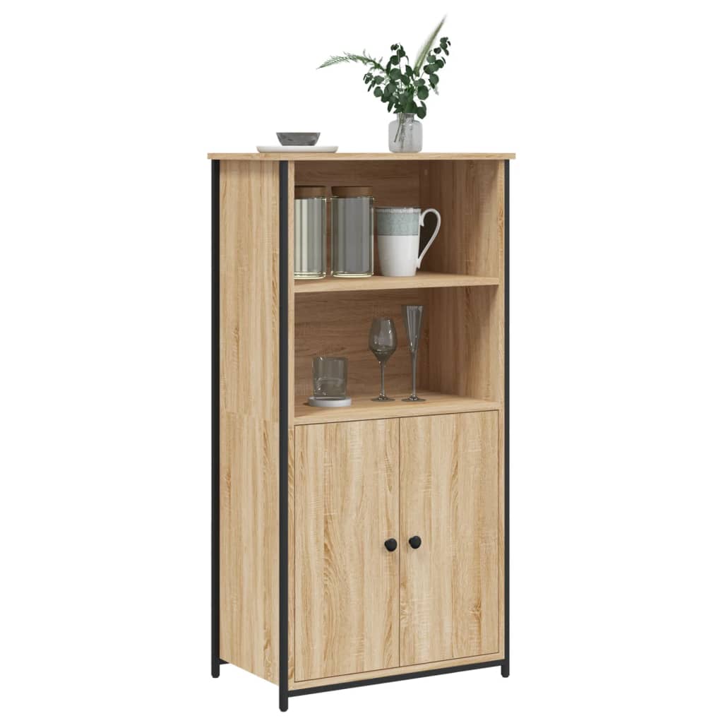 High sideboard sonoma oak 62x36x121.5 cm engineered wood