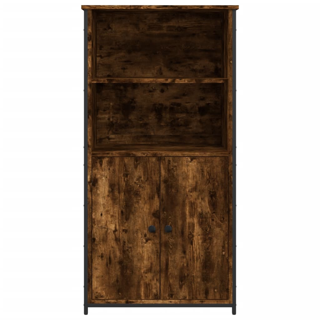 Buffet haut chêne fumé 62x36x121,5 cm bois d'ingénierie