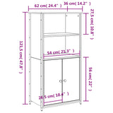 Buffet haut sonoma gris 62x36x121,5 cm bois d'ingénierie