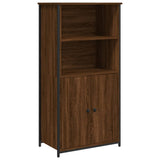 Buffet haut chêne marron 62x36x121,5 cm bois d'ingénierie