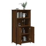 Buffet haut chêne marron 62x36x121,5 cm bois d'ingénierie