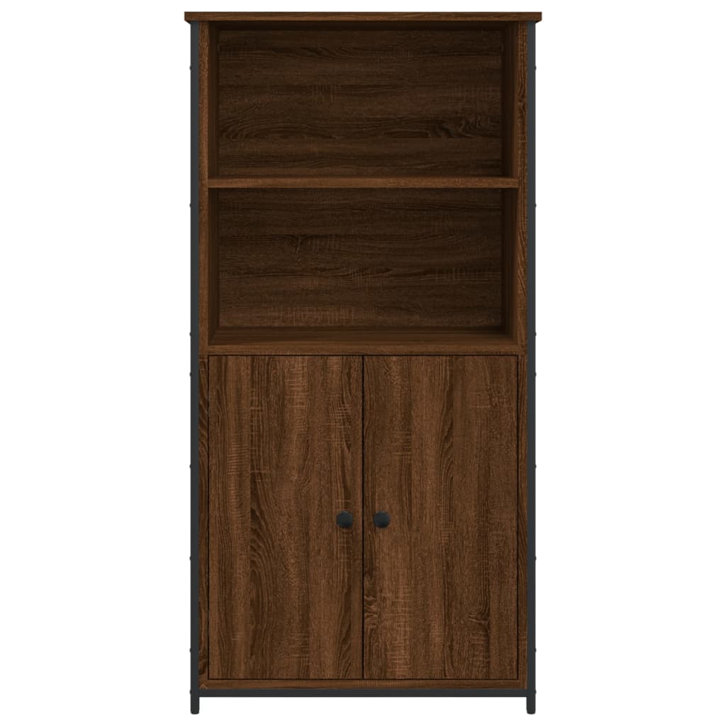 High sideboard brown oak 62x36x121.5 cm engineered wood