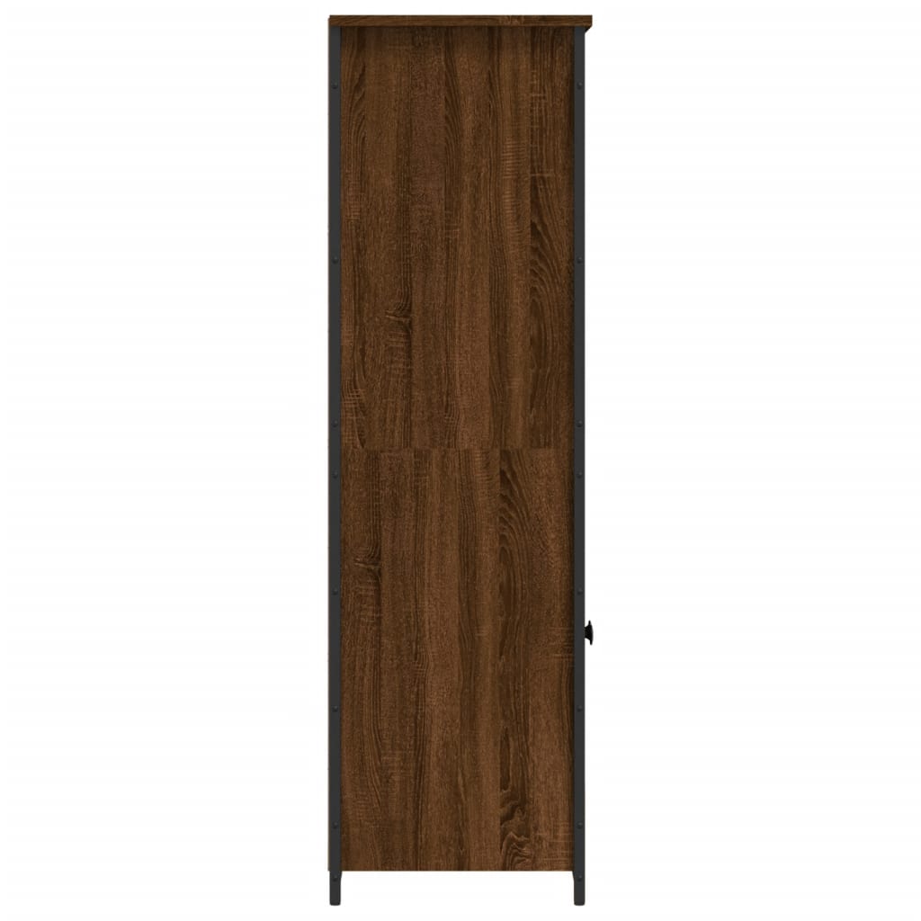 Buffet haut chêne marron 62x36x121,5 cm bois d'ingénierie