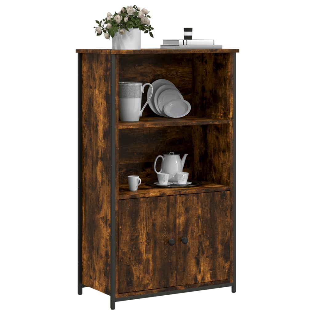 Buffet haut chêne fumé 62x32x103,5 cm bois d'ingénierie