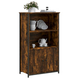 Buffet haut chêne fumé 62x32x103,5 cm bois d'ingénierie