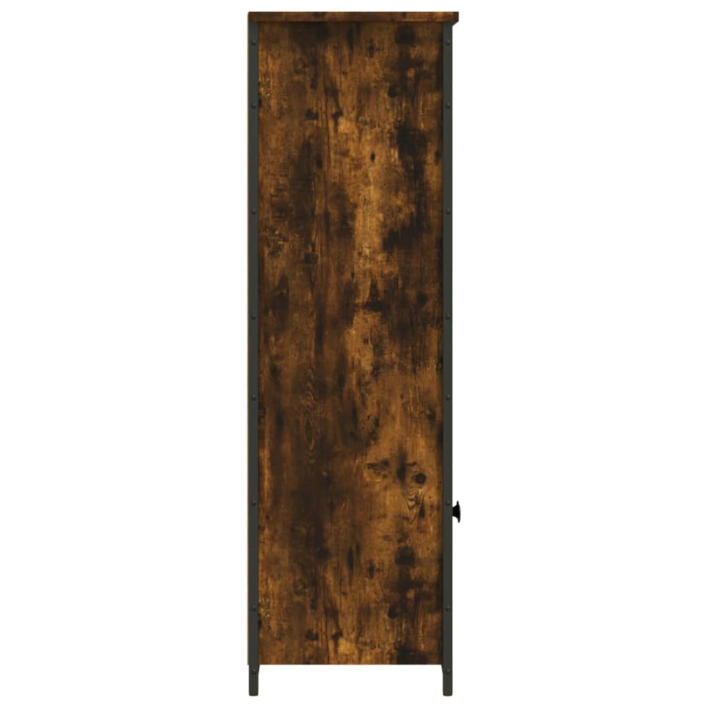 Buffet haut chêne fumé 62x32x103,5 cm bois d'ingénierie