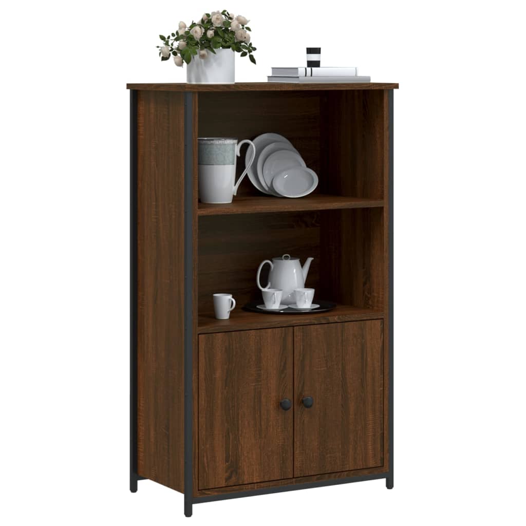 Buffet haut chêne marron 62x32x103,5 cm bois d'ingénierie