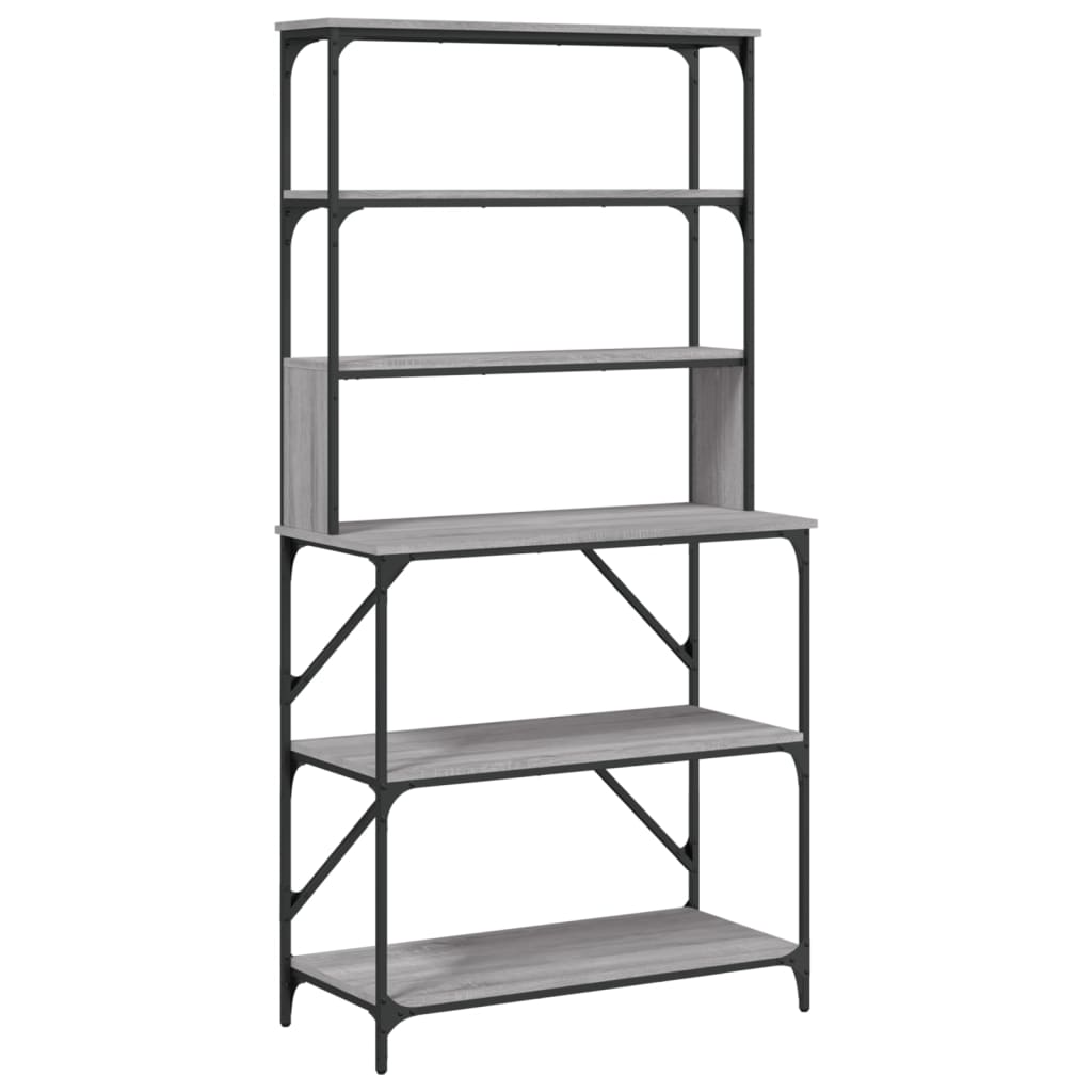 6-tier baker's rack sonoma gray 90x40x180 cm