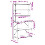 6-tier baker's rack sonoma gray 90x40x180 cm