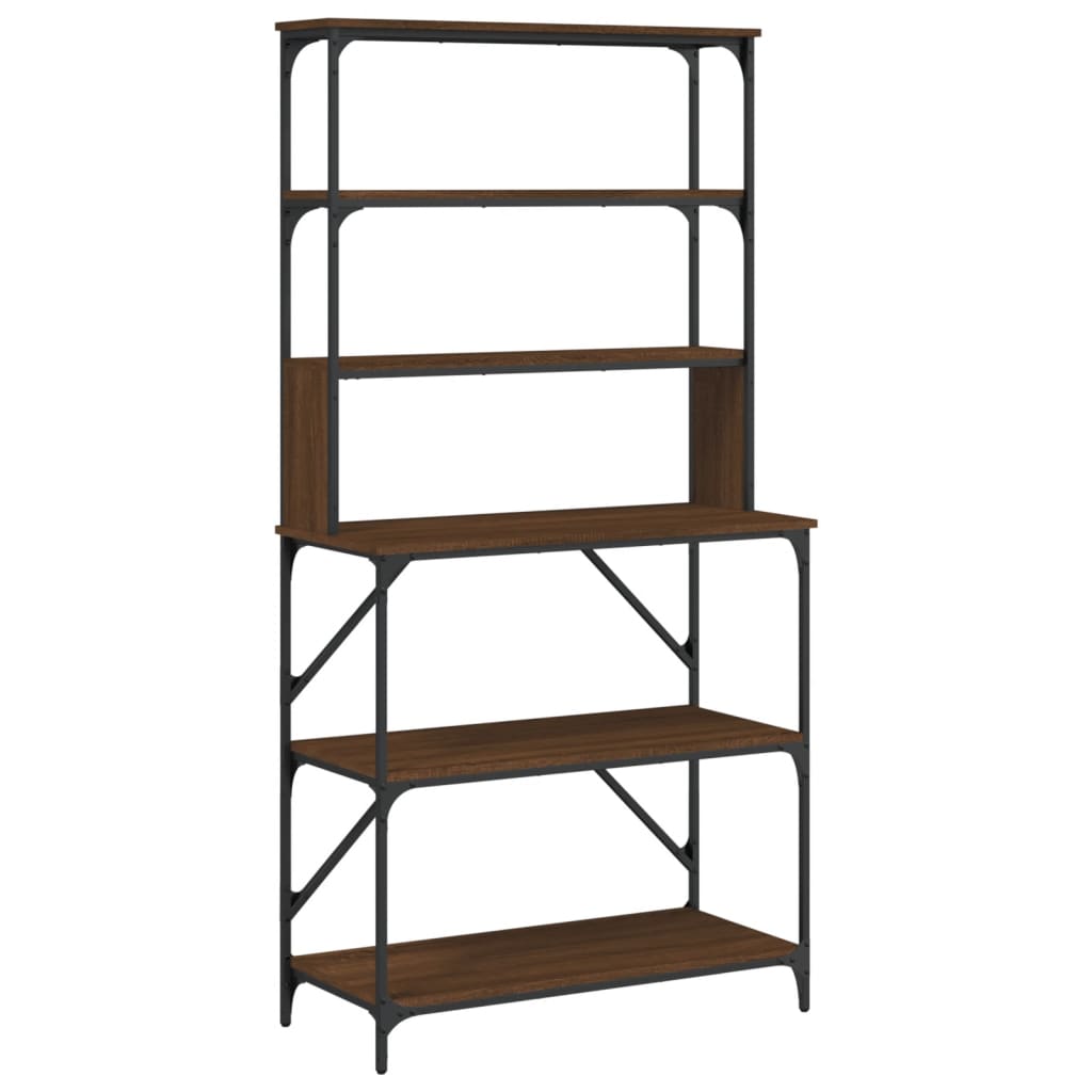 6-tier baker's rack brown oak 90x40x180 cm