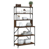 6-tier baker's rack brown oak 90x40x180 cm