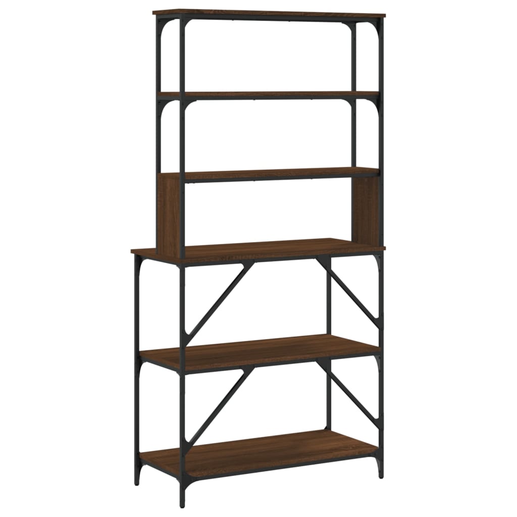 6-tier baker's rack brown oak 90x40x180 cm